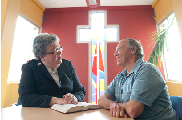 Two people at the chapel
